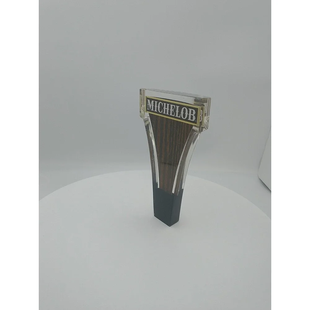 Michelob Beer Tap Handle Vintage Wood Grain Acrylic Wedge Home Bar Draft Pull